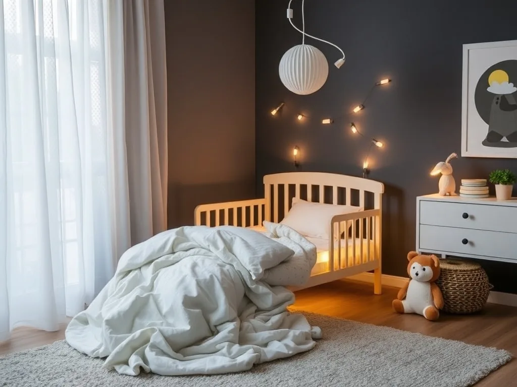 Lit à barreaux, matelas ferme, draps bien ajustés, chambre calme et lumineuse