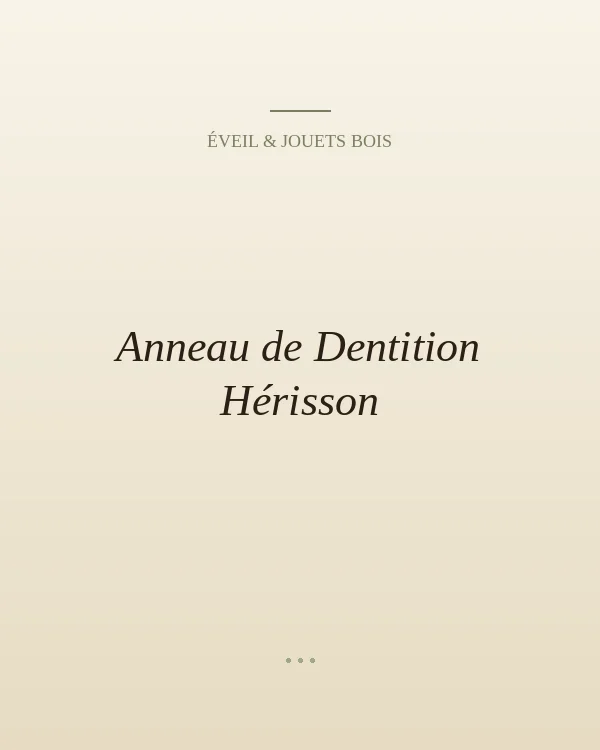 Anneau de dentition en bois avec gravure hérisson.