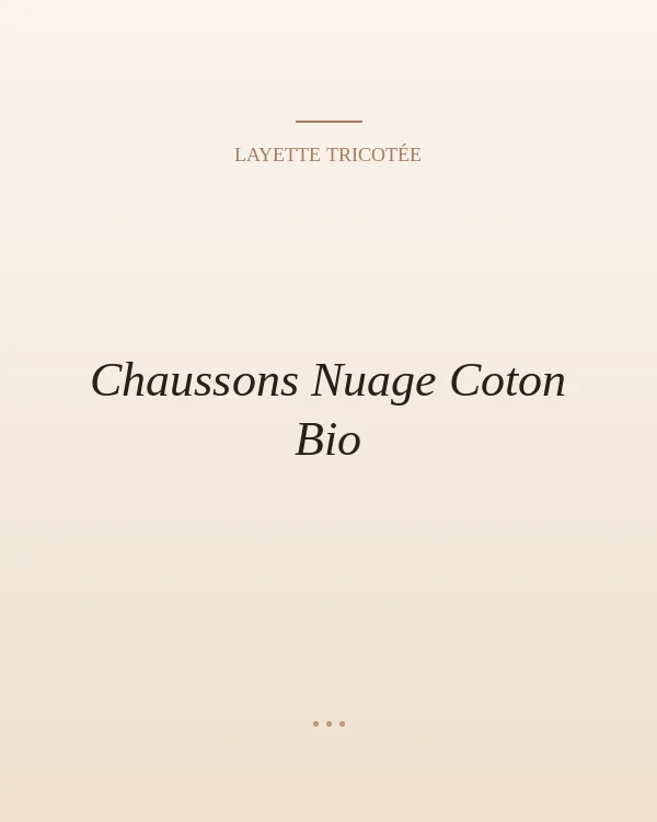 Chaussons pour bébé en coton bio.