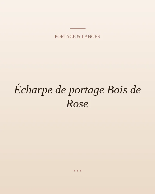 Écharpe de portage couleur bois de rose.